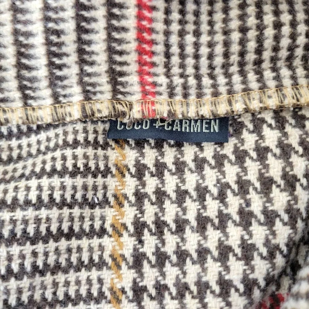 Coco + Carmen Houndstooth Plaid Coat One Size - Picture 5 of 6